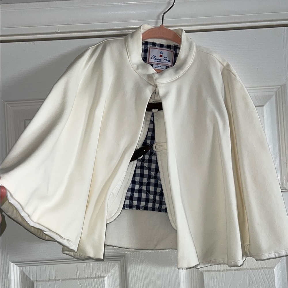 Little Girls Cream Cape Jacket XS